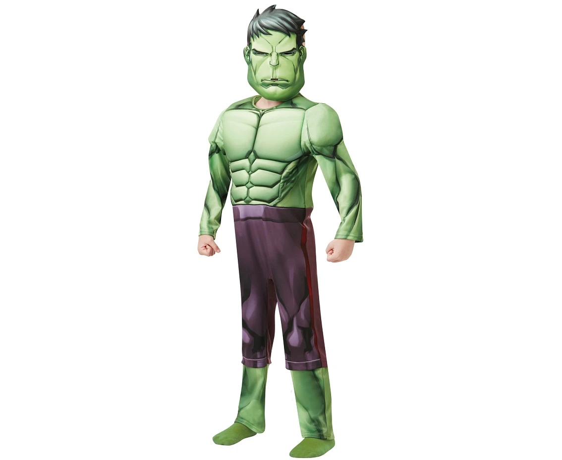 Includes: The Hulk padded muscle chest jumpsuit and mask